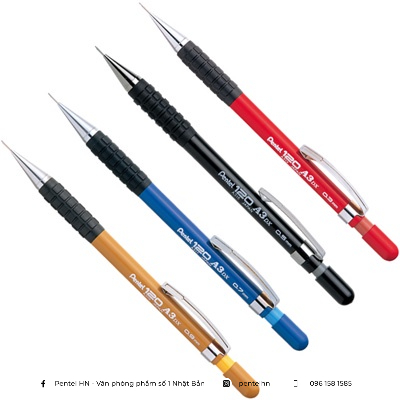 Bút Chì Kim Kỹ Thuật Pentel 120 A3 | Ngòi Bút Bằng Thép Chắc Chắn | Hạn Chế Gãy Ngòi | Mechanical Pencil | 4 Cỡ Ngòi