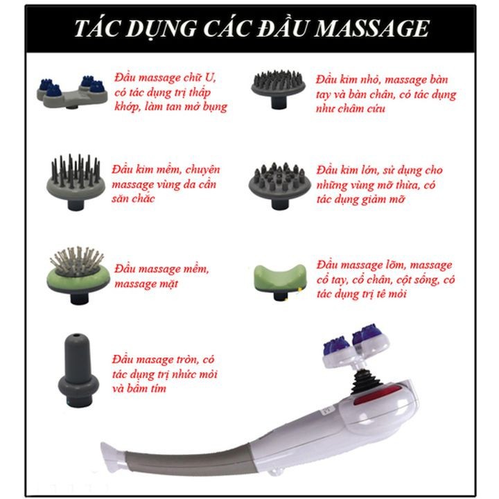 MÁY MASSAGE CẦM TAY 7 ĐẦU - MÁY ĐẤM BÓP TOÀN THÂN