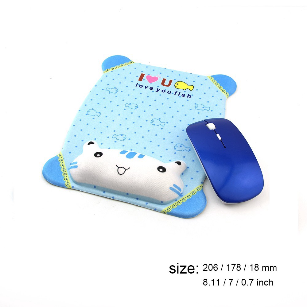Tấm lót chuột có đệm lót kê cổ tay họa tiết hoạt hình đáng yêu
