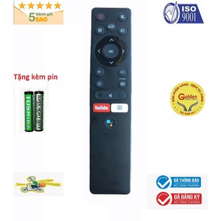 Điều khiển tivi casper giọng nói chính hãng có nút Youtube - tặng kèm pin - Remote từ xa tivi casper có chức năng Voice