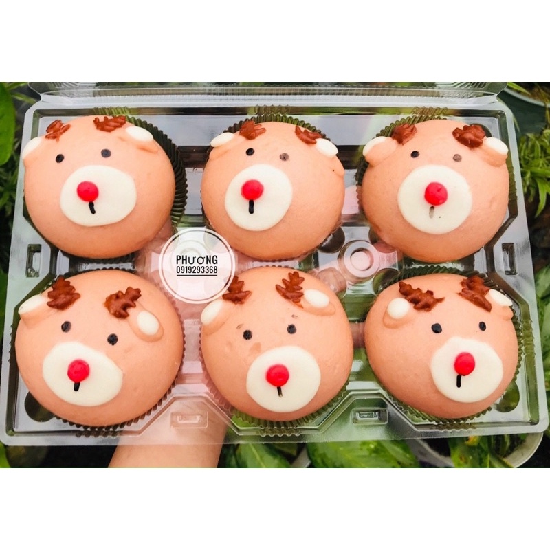 (50 cái) Hộp Nhựa Đựng Bánh Tart Trứng, Bánh Bao, Hộp Nhựa 2 ô và 4 ô