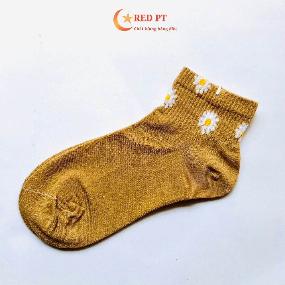 Tất nữ cổ ngắn vớ trắng xinh cute thun cotton RED PT