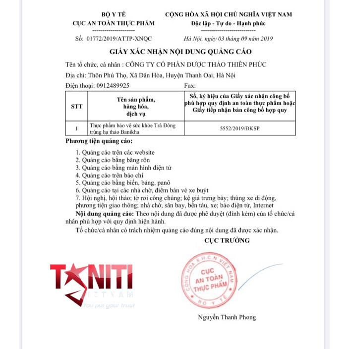 Trà đông trùng hạ thảo banikha Thiên Phúc | BigBuy360 - bigbuy360.vn