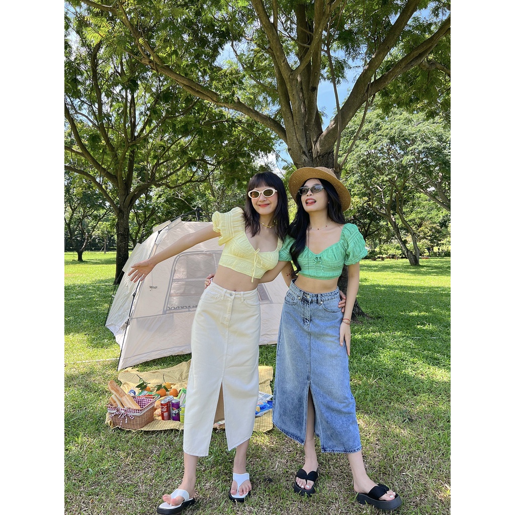 Chân váy demin ôm dáng dài MIDI DENIM SKIRT