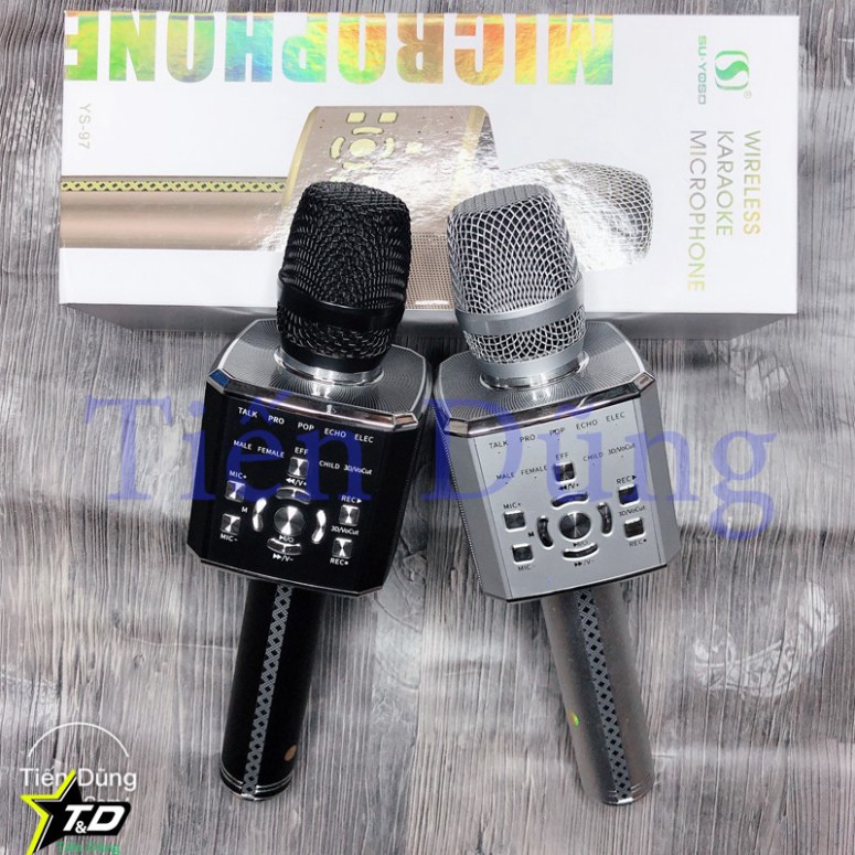 Micro Karaoke YS97 đời cao hơn mic YS95 kèm loa bluetooth - Mic YS97 có 9 chế độ âm thanh để thay đổi giọng ♥️♥️