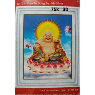 Tranh thêu chữ thập Phật di lặc A1129 (chưa thêu)