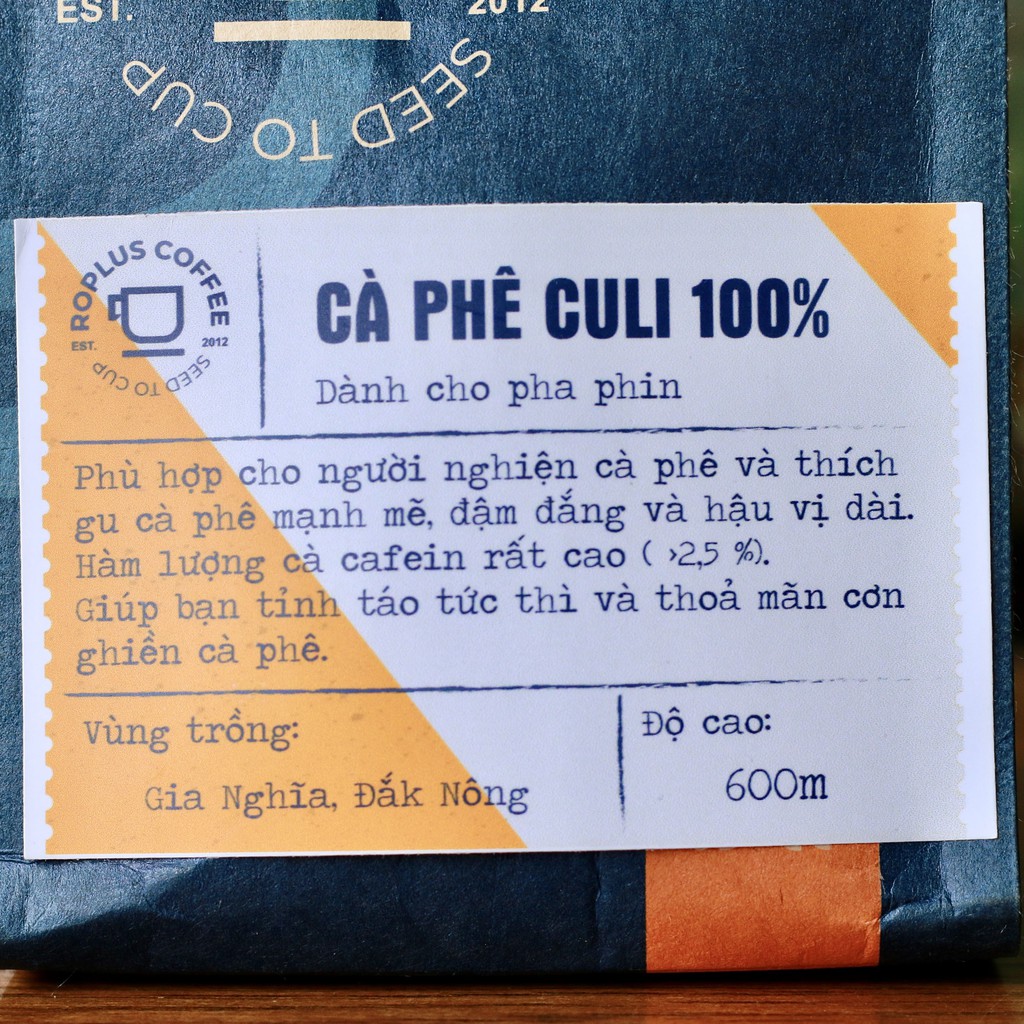 Cà phê Culi nguyên chất 100% pha phin, pha máy đậm đắng từ Roplus Coffee