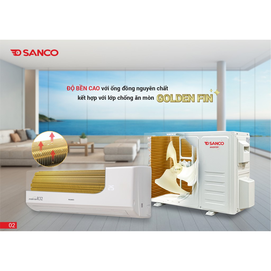 Máy Lạnh Inverter Sanco 2HP - Model SI500DC18, Công Suất 18000BTU, Gas R32, Máy Lạnh Giá Rẻ Chất Lượng, miễn phí lắp đặt