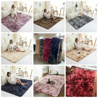 Thảm lông loang trải sàn kích thước 1,6m x 2m Hàng mới đẹp. Mặt Sau Chồng trơn trượt