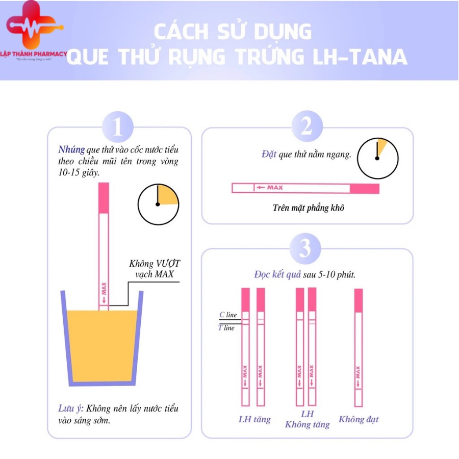 Que thử rụng trứng hộp 12 que LH Tana, phát hiện thụ thai sớm, test nhanh, chính xác