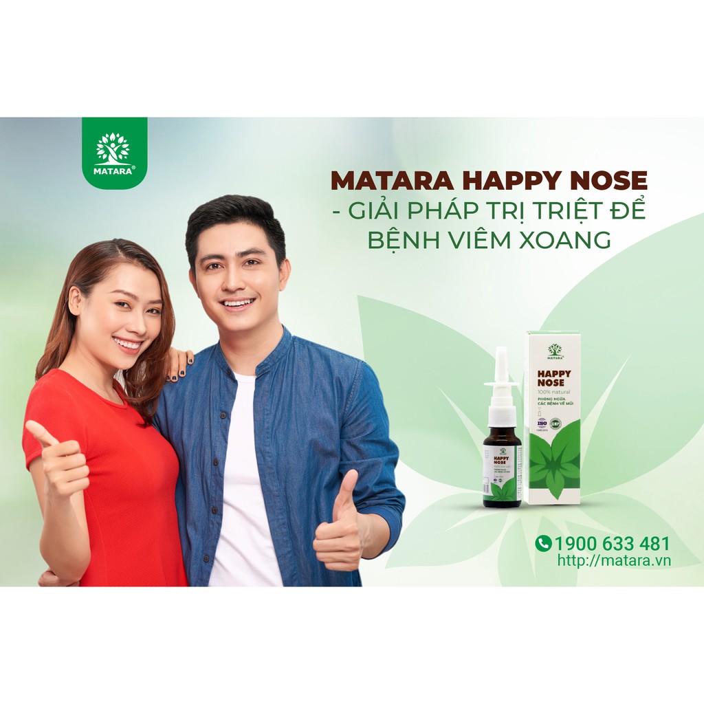 [Giảm 40k COMBO2] 2 Lọ xịt mũi chống viêm xoang HAPPY NOSE 20ml, thành phần 100% tự nhiên