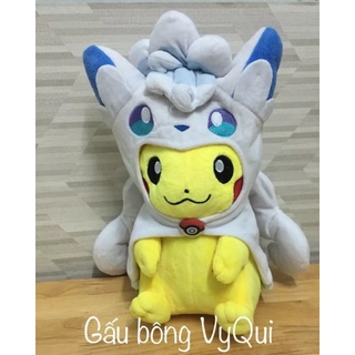 Gấu bông pikachu cosplay cáo trắng