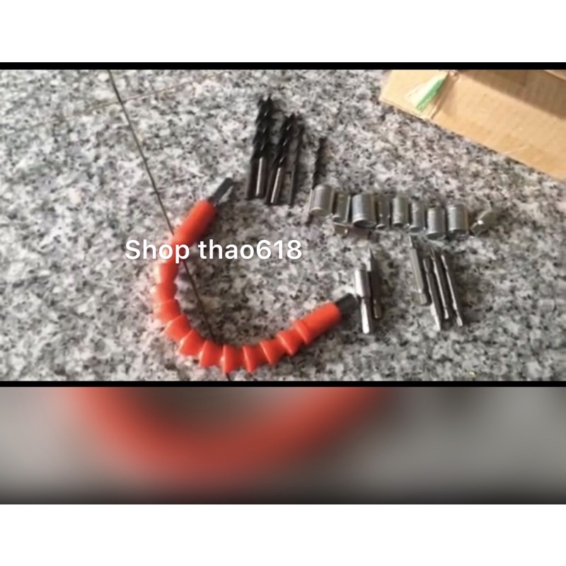 Bộ mũi khoan Tháo Vít tháo Bulong 24 Chi Tiết có dây nối dài dùng cho máy khoan pin, máy bắt vít