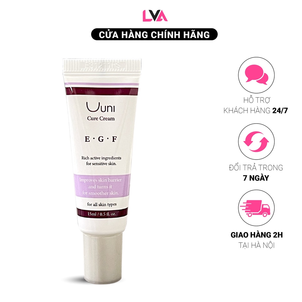 Kem dưỡng tái tạo và phục hồi làn da nhạy cảm, mỏng yếu từ tế bào tăng trưởng biểu bì EGF UUni Cream 15ml