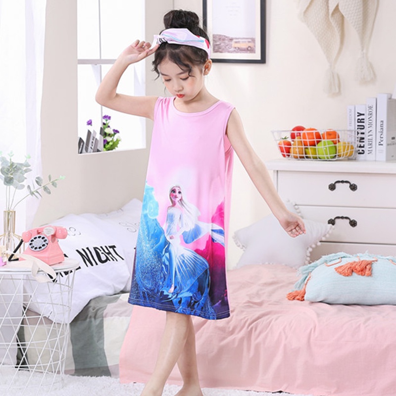 Đầm Ngủ In Hình Chuột mickey Đáng Yêu Cho Bé Gái akku