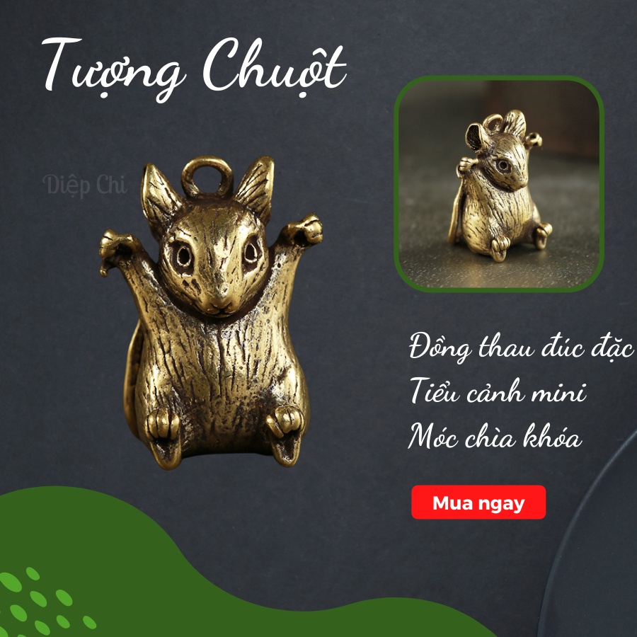✅Chuột mini bằng đồng thau giá rẻ, tuổi Tý, làm phụ kiện tiểu cảnh, trang trí bàn trà, quà tặng