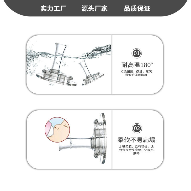 Núm Vú Cho Bình Uống Nước Bằng Silicon Tiêu Chuẩn Cho Bé