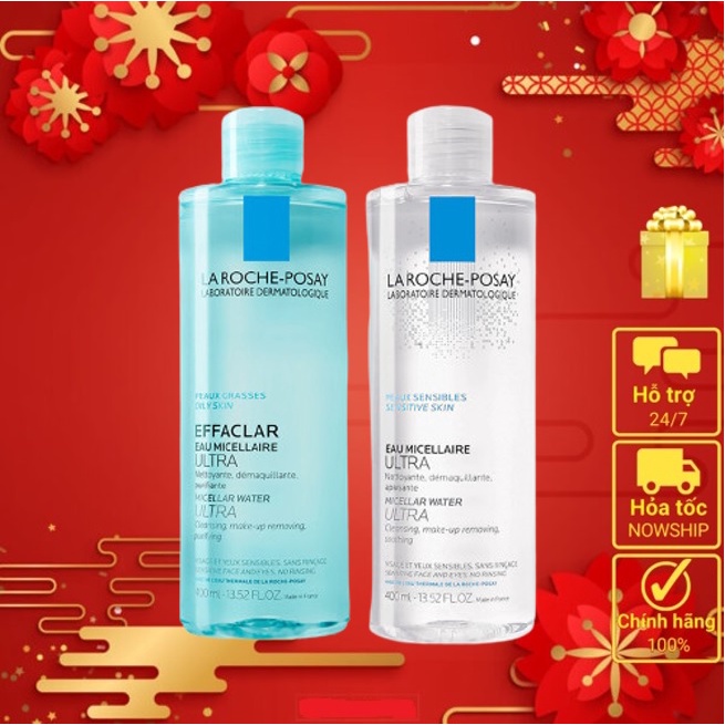 Nước tẩy trang cho da nhạy cảm La Roche-Posay Micellar Water Ultra Sensitive Skin 400ml