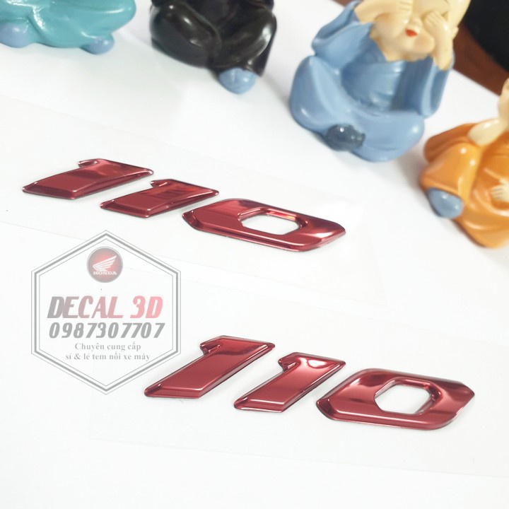 TEM SỐ 110 3D HÀNG CAO CẤP SIÊU BỀN TRANG TRÍ XE MÁY CỰC ĐẸP