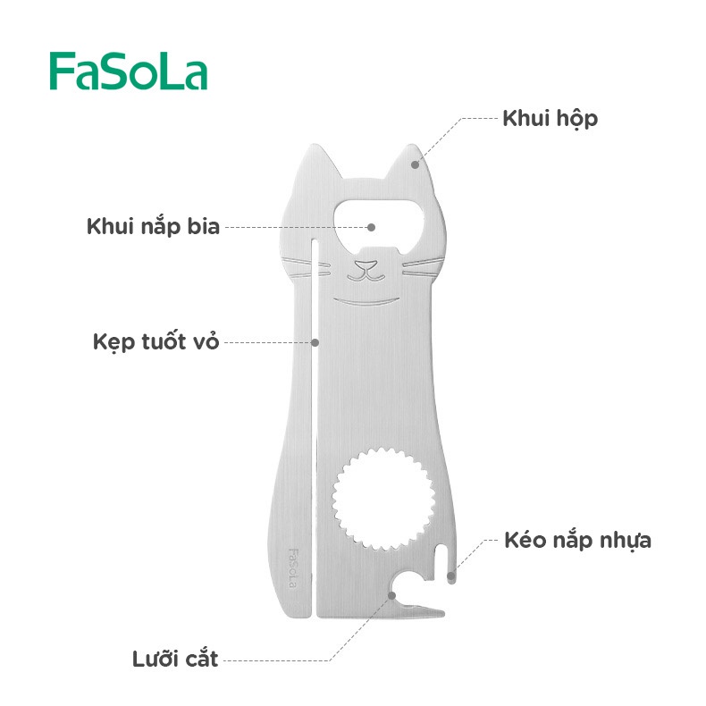 Đồ khui nắp chai, đồ hộp, lon bia, nước ngọt, túi thực phẩm FASOLA FSLSH-135