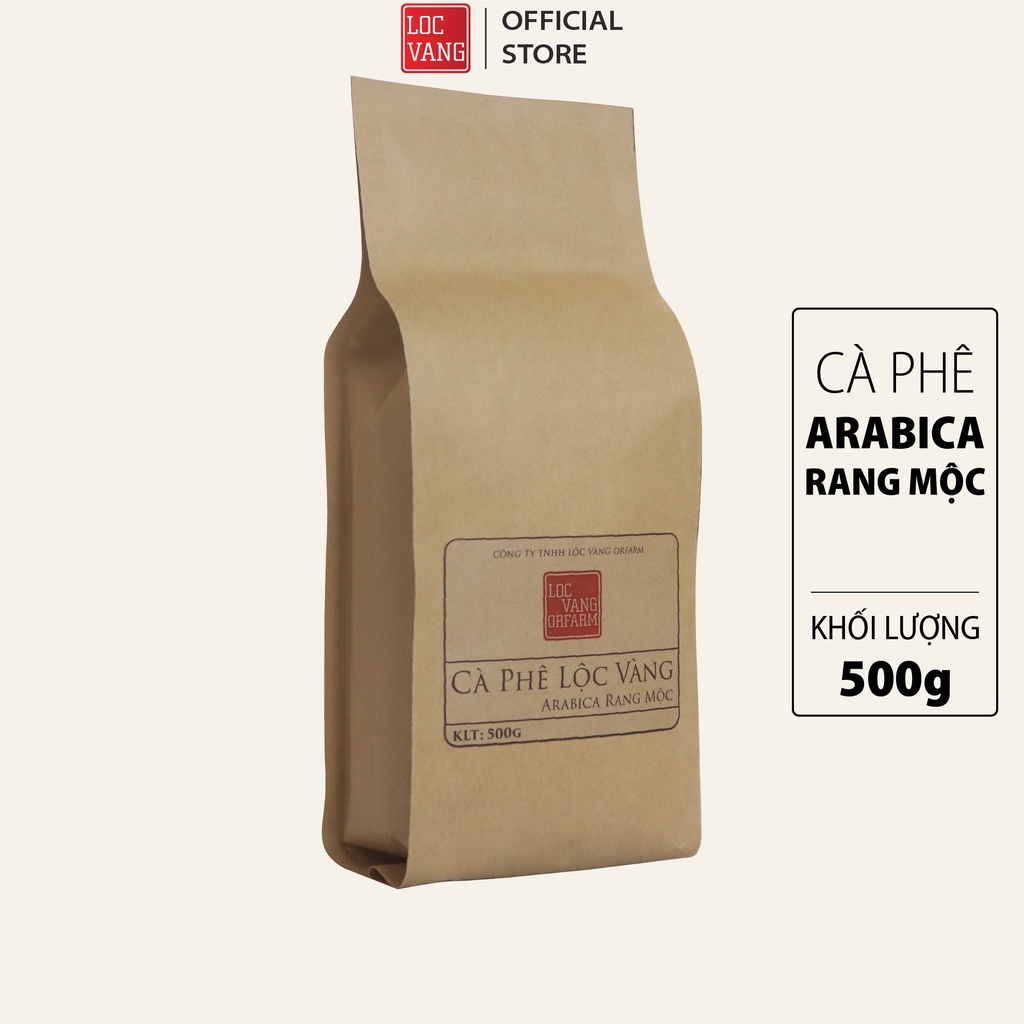 Cà Phê Lộc Vàng ARABICA RANG MỘC Nguyên Chất Cafe Rang Xay Bột Pha Phin Và Nguyên Hạt 500g