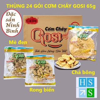 (Ăn vặt NGON) Cơm cháy GOSI 65g (Tùy chọn vị Chà bông, Mè đen hoặc Rong biển) Đặc sản Hãng cơm cháy Cố Đô Ninh Bình