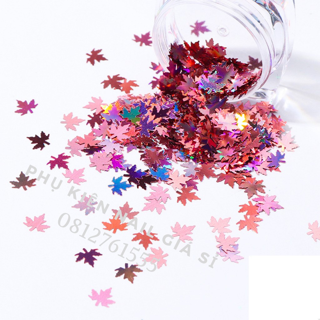 Nhũ lá phong ẩn nail trang trí móng