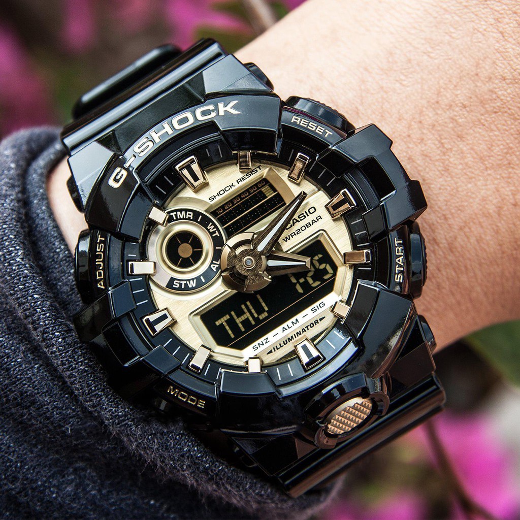 HOT Đồng hồ nam G-SHOCK chính hãng Casio Anh Khuê GA-710GB-1ADR Chống nước tuyệt đối