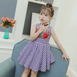 VÁY KẺ 2 DÂY BÉ GÁI
