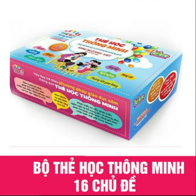 Bộ thẻ học song ngữ Việt_Anh 16 chủ đề 416 thẻ