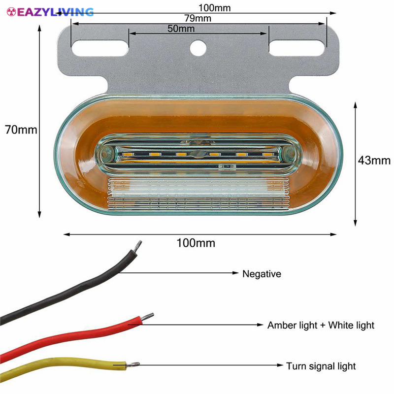 1 Đèn Led Tín Hiệu Gắn Hông Xe Tải 12v 12 Bóng