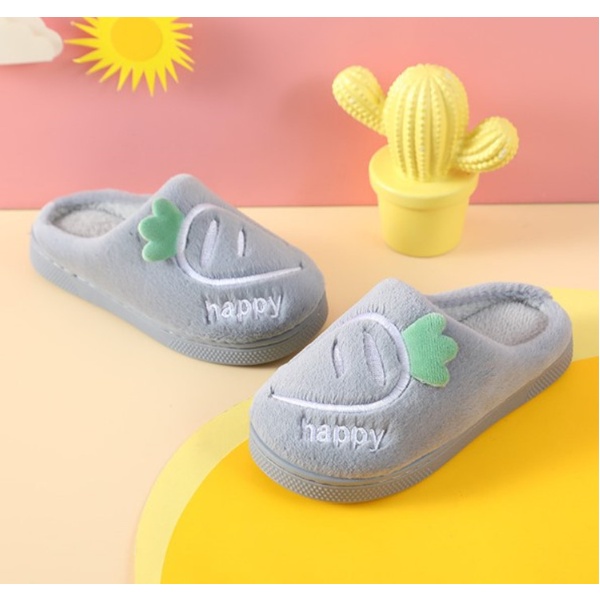 Dép đi trong nhà nhung lông êm chân cho bé trai và bé gái - D105