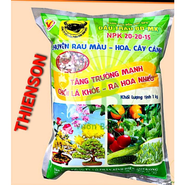 PHÂN 3 màu NPK 20-20-15 ( 1 KG) [ ĐẦU TRÂU BÌNH ĐIỀN]