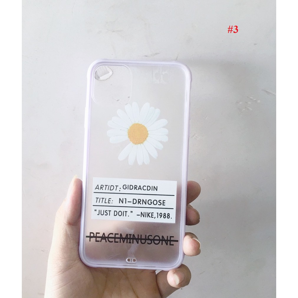 Ốp viền màu lưng nhám hoa cúc Iphone 11promax chống sốc 4 góc cạnh