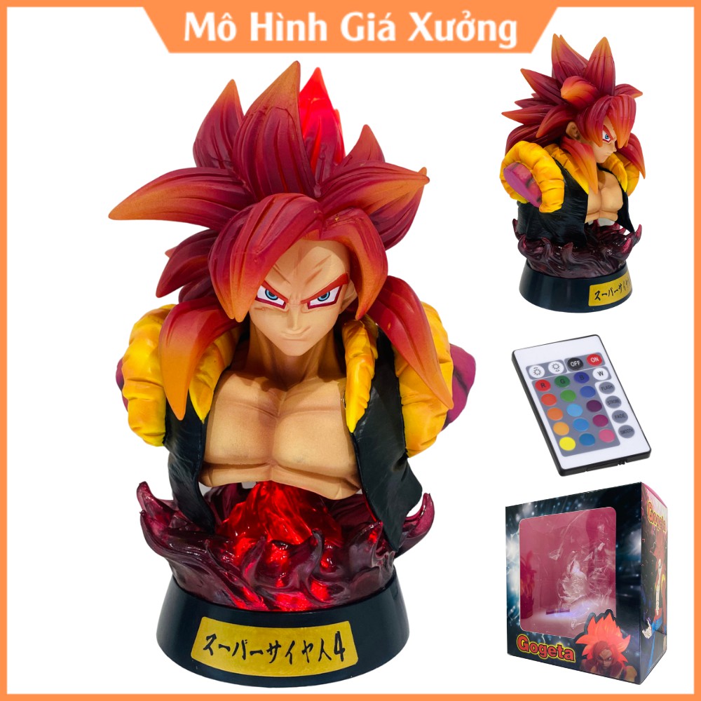 Hàng mới - Mô Hình Bán thân Gogeta (SS4) cao 18 cm - Có Đèn Led - Siêu Hot