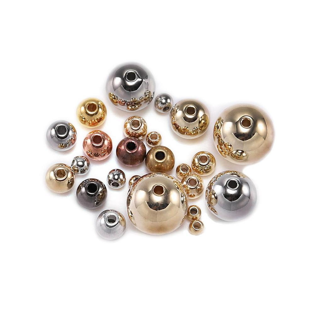 Bộ 30 - 400 Hạt Xỏ Màu Vàng Hồng Và Bạc 3 4 5 6 8 10 12Mm Làm Trang Sức Handmade Diy