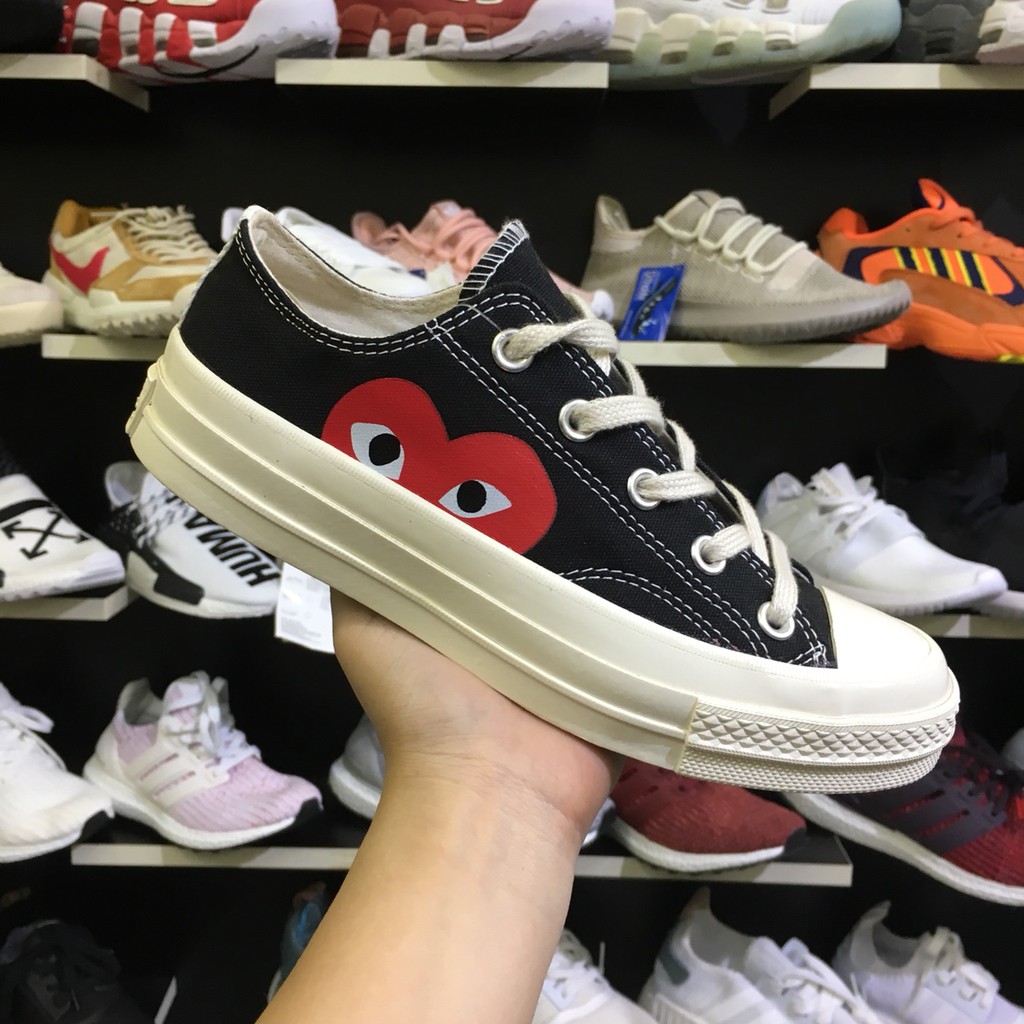 Giày thể thao,Giày sneaker,Giày 𝐜𝐨𝐧𝐯𝐞𝐫𝐬𝐞 đen tim thấp