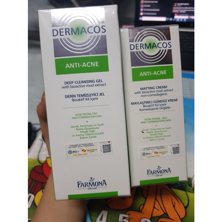 Sữa rửa mặt cho da mụn Dermacos Anti Acne Deep Cleansing Gel 150ml - Sạch sâu,ngừa mụn | BigBuy360 - bigbuy360.vn