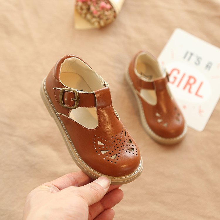 Giày bệt trẻ em có dây đeo bằng da mềm chất lượng cao cho bé gái 2-6 tuổi