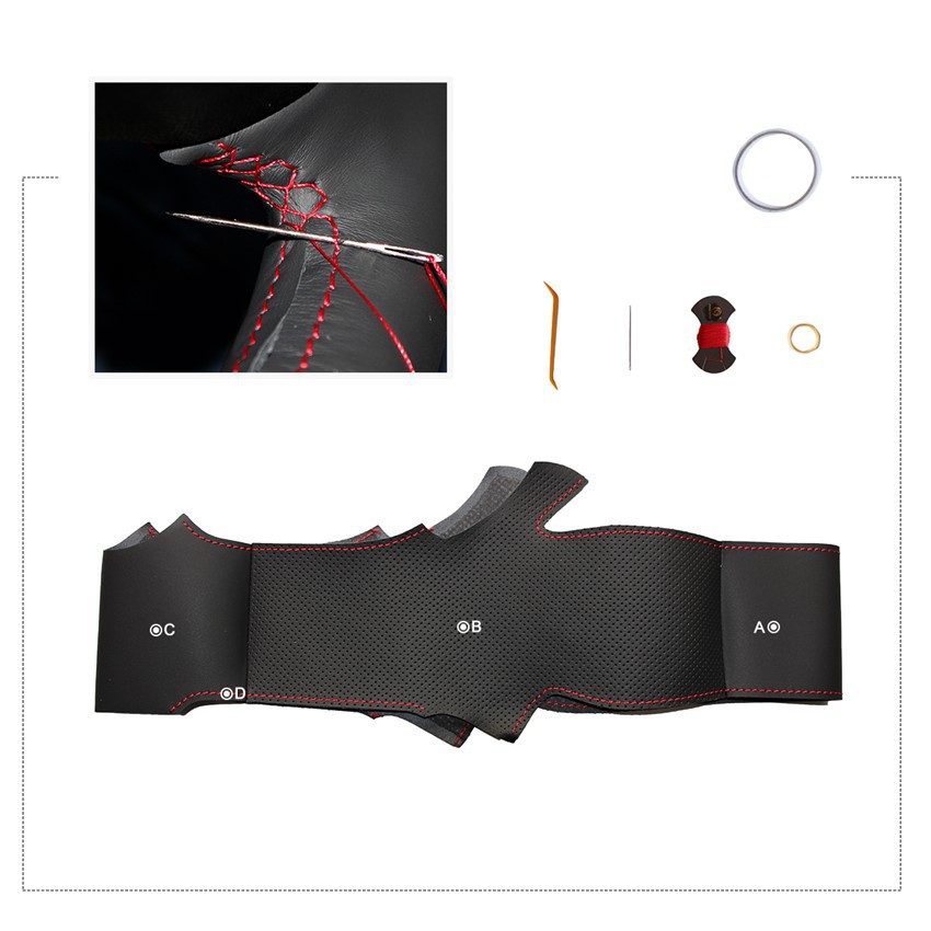 Bọc vô lăng xe Mazda 2, Mazda 3, Mazda 6, Mazda CX5 2013-2017 bằng da nappa cao cấp