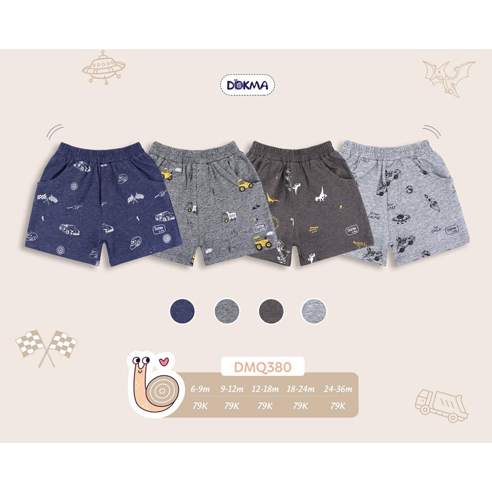 DMQ376, DMQ380 - Quần đùi dokma cho bé trai size 9-36M