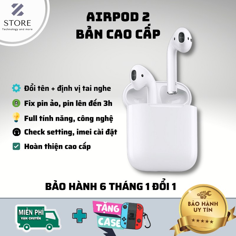[Top 1 bán chạy] Tai Nghe Bluetooth TWS AP2 Cao Cấp - Check Setting - Đổi Tên - Định Vị ⚡️Tặng Case Giá 80K
