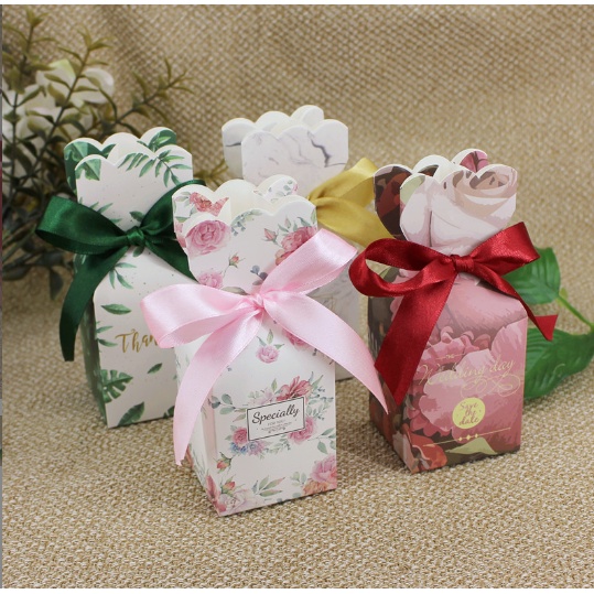 Hộp giấy viền tròn HN44 hộp gấp cute hộp dễ thương
