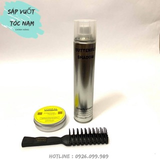 Combo Sáp vuốt tóc L’0real+ Gôm Giữ Nếp Butterly Tặng Lược Tạo Phồng