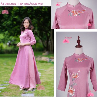 (Giá Sale)Áo Dài Truyền Thống Thêu Hoa Cao Cấp Hồng Nhạt - TT0202 cung cấp bởi Áo Dài Lotus
