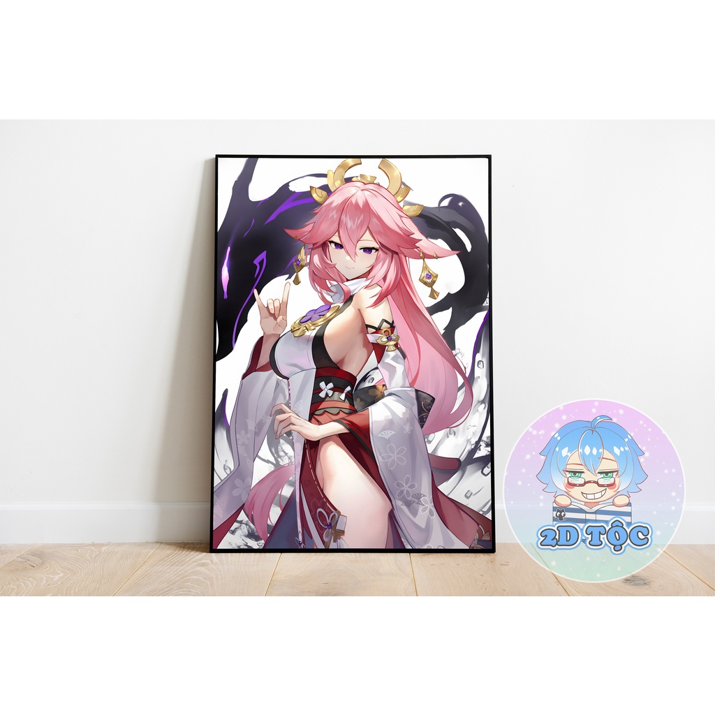 POSTER A3 CAO CẤP TREO TƯỜNG YAE MIKO (5) GAME GENSHIN IMPACT BY 2D TỘC SHOP