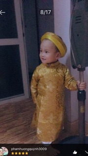 Áo dài gấm bé trai loại 1(trọn bộ set 3 món)
