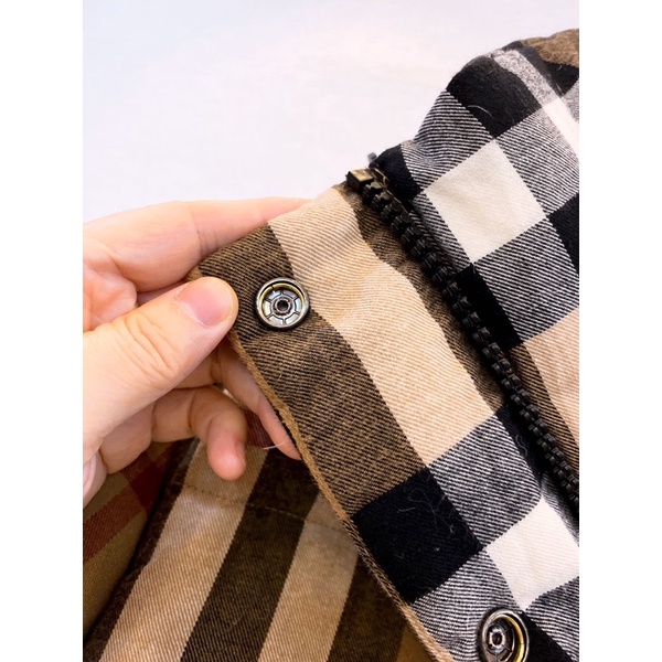 Áo khoác phao nữ thương hiệu Burberry BBR họa tiết kẻ cao cấp