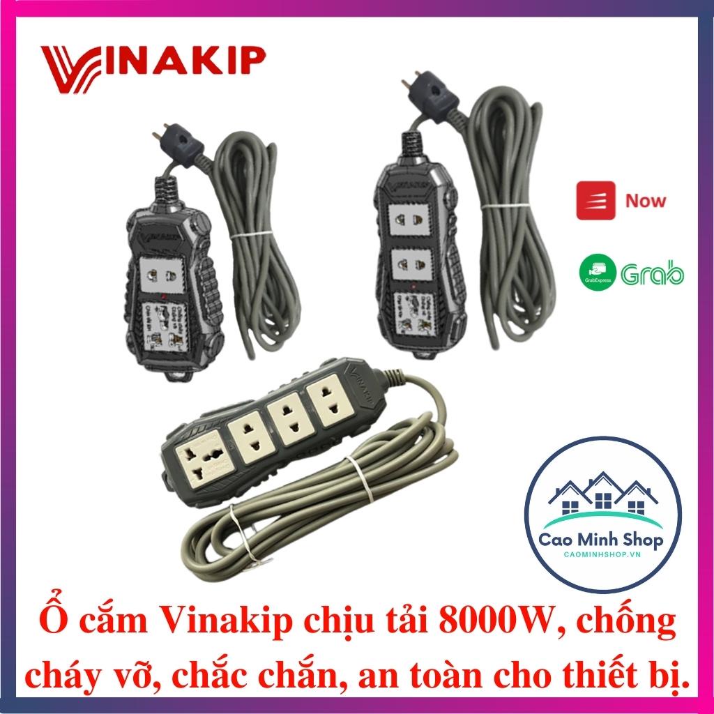 Ổ điện Vinakip chịu tải 8000W, đế đúc sứ chống cháy vỡ, nhíp đồng, phù hợp các loại phích cắm - Cao Minh Shop
