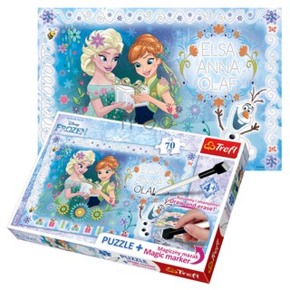 Tranh ghép hình TREFL 75111 - 70 mảnh FROZEN Elsa Anna - Tô màu Bút dấu